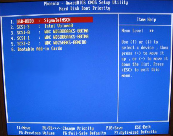 Setting boot sequence