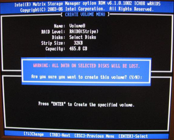 Matrix creation confirmation