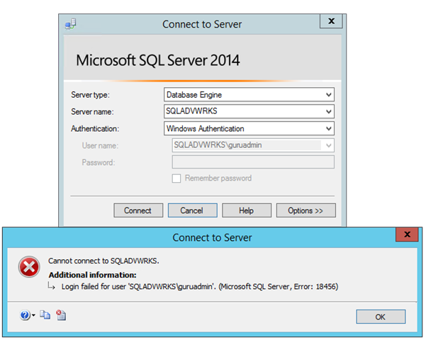 microsoft sql server management studio create failed for user